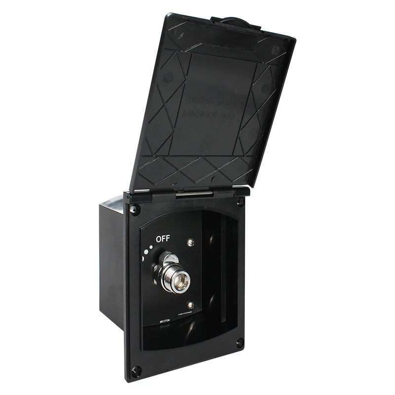 Black RV Exterior Shower Box Kit with Quick Connect Sprayer and Hose, 115 x 142 x 100 mm