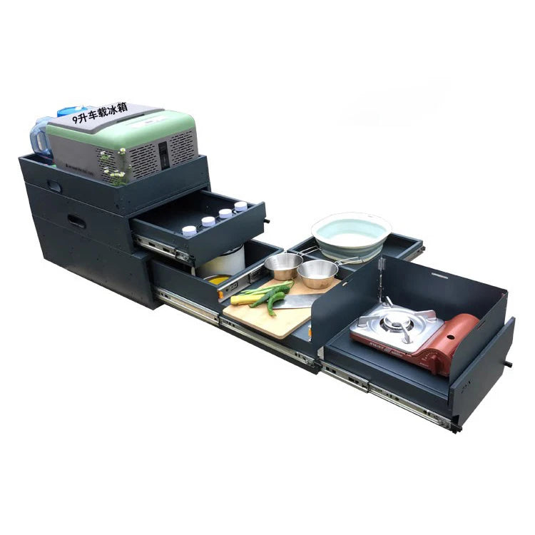 Car SUV Camping and Dining Mobile Kitchen Box Storage Box for Trunk, Model MQ-LX016C