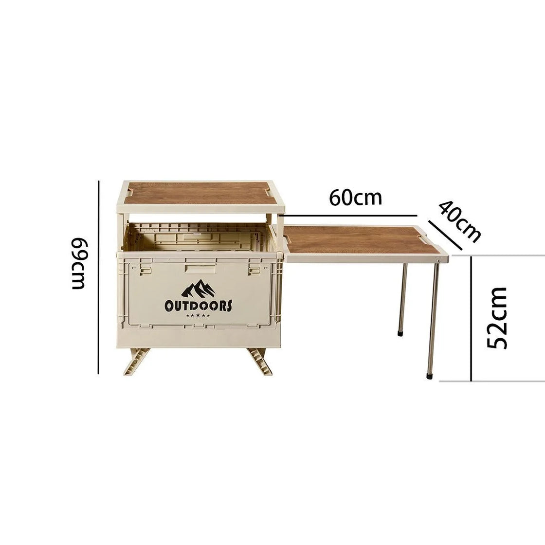 Aluminum Folding Storage Box for Outdoor Camping and Picnic, 20L-30L, Rectangle, Plastic, Side-Opening