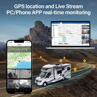 VTX-4986021 6CH AI WiFi GPS RV Backup Camera System 10.1" Touch Screen Monitor 4 1080P Cameras Mobile DVR Dash Cam Sentry Mode
