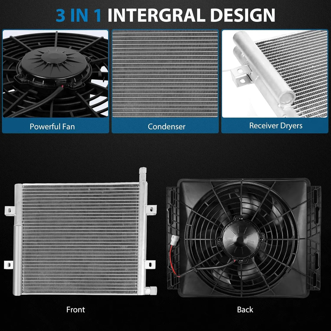 Universal Under Dash Electric Air Conditioner 12 Volt DC A/C Unit Kit for Car, RV, Van, Truck, ATV, Pickup, Tractor
