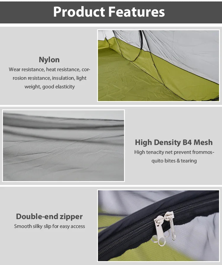 Foldable Anti-Mosquito Net Tent for Outdoor Camping, Portable Sun Protection, 1-2 Person Capacity, Waterproof Mesh, 220x120x73cm