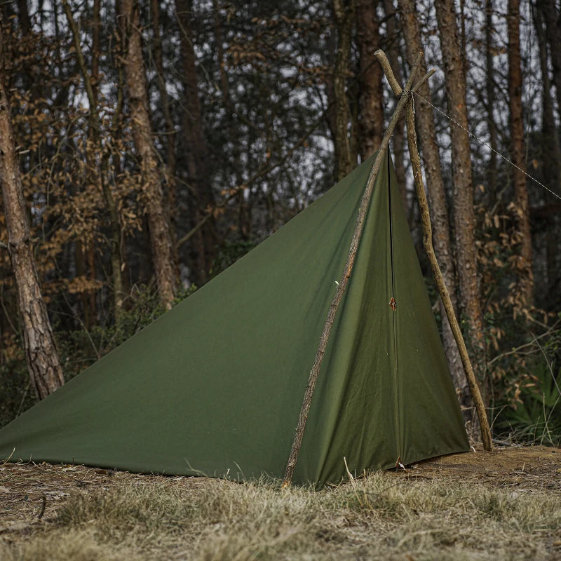 Outdoor Camping Tarpaulin Sunshade Cloth Shelter, Forest Green, 2.8m x 3m, Waterproof TC Cotton, Four-Season Use
