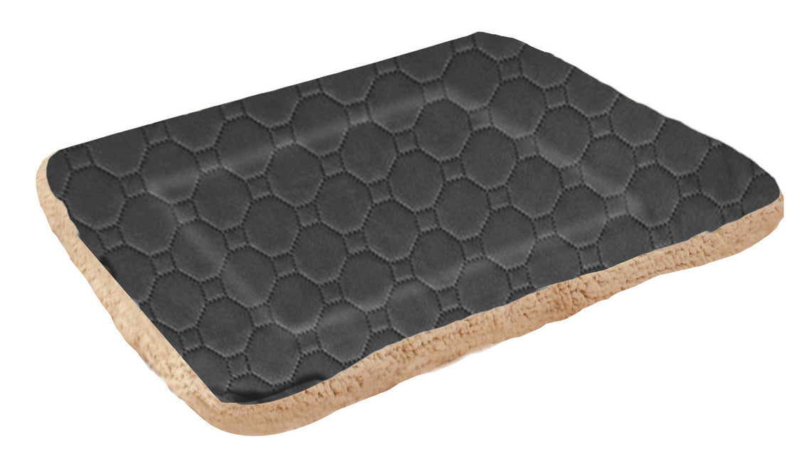 KFX-1716541 Three-Layer Absorbent Pet Mat for Warmth and Comfort in Light Coffee and Gray