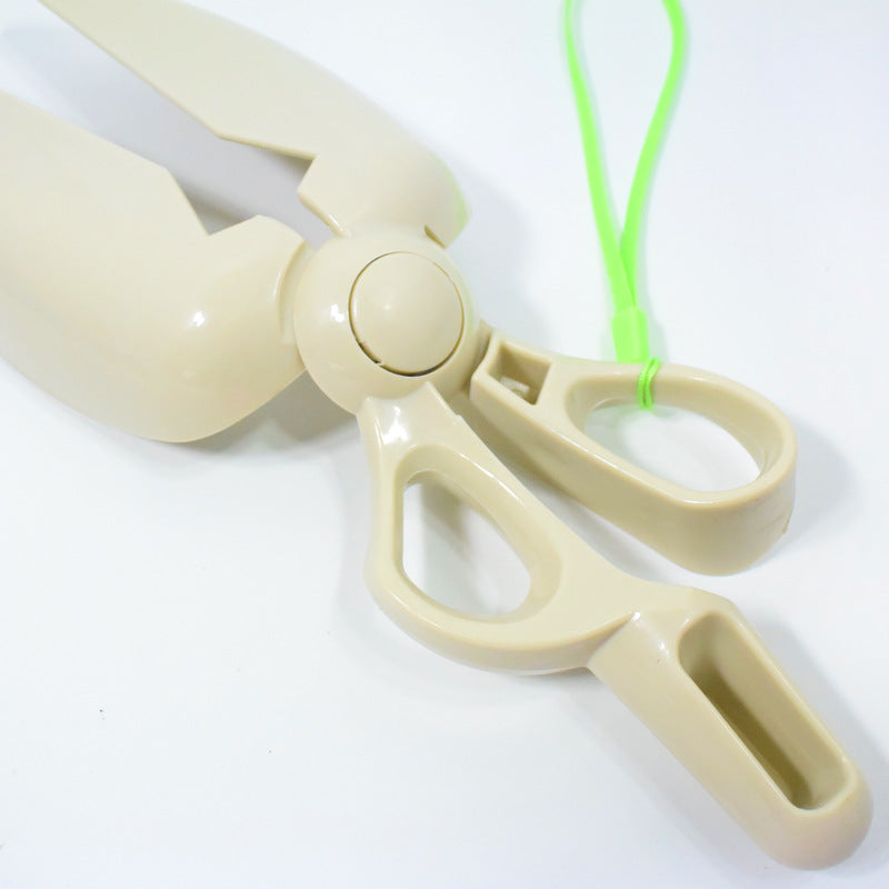 KFX-2196285 Dog Poop Clipping Tool with Handle - Hygienic Scissors Style Scoop in Blue, Green, Gray, and Pink