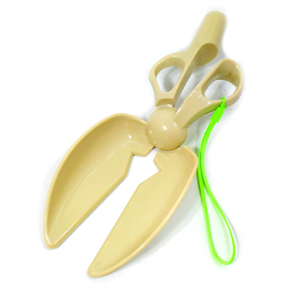 KFX-2196285 Dog Poop Clipping Tool with Handle - Hygienic Scissors Style Scoop in Blue, Green, Gray, and Pink