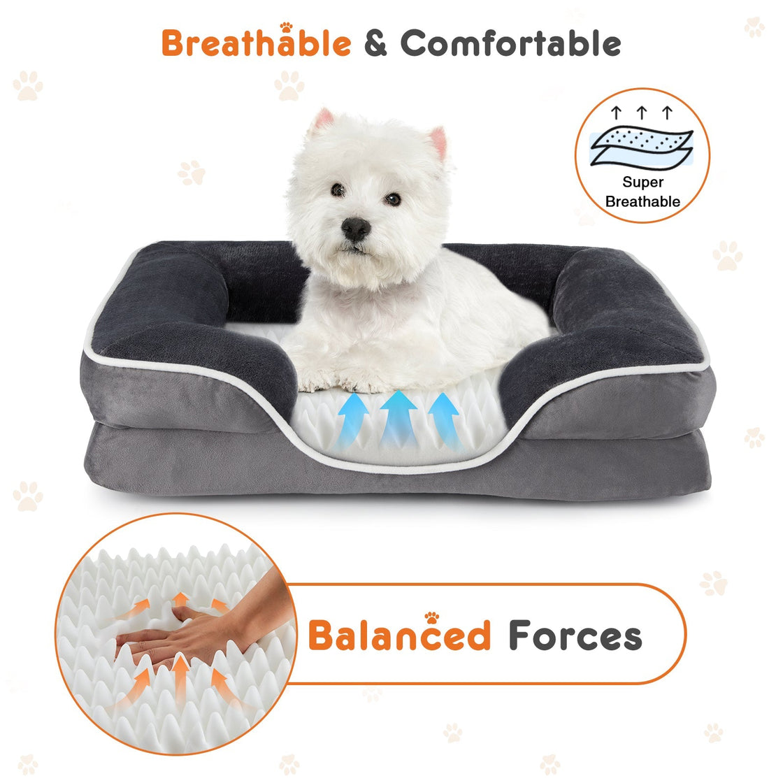 KFX-2994493 Memory Foam Pet Bed for Small Dogs & Cats with Waterproof Liner and Washable Cover