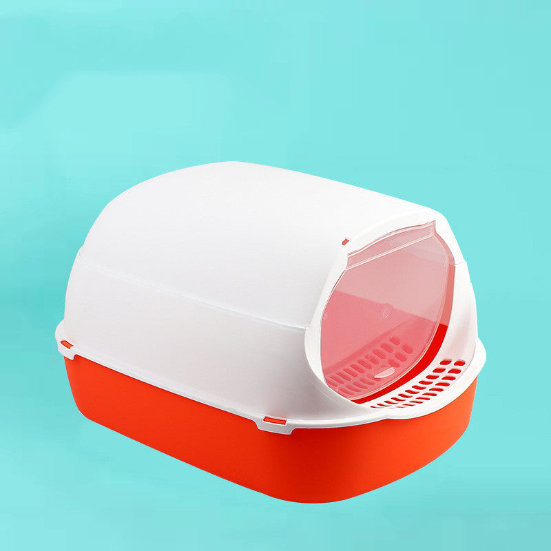KFX-3048253 Fully Enclosed Foldable Splash-proof Cat Toilet in Various Colors