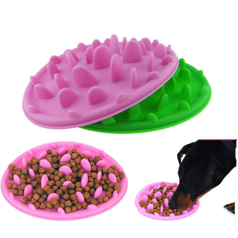 KFX-3200957 Silicone Pet Feeding Bowl for Slower Eating - Anti-Choke Design in Blue, Pink, Green