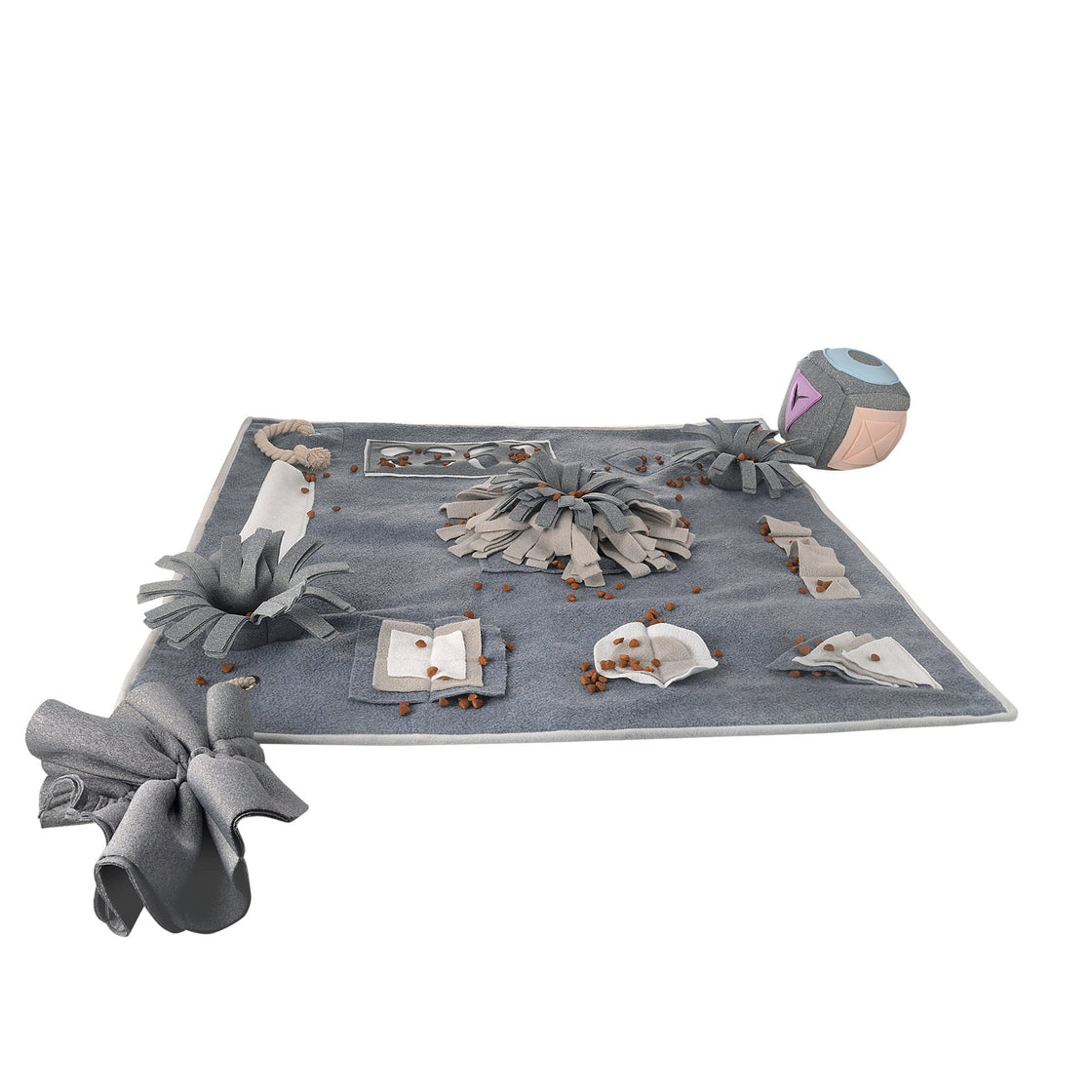 KFX-3322173 Dog Sniffing Pad for Slow Feeding and Mental Stimulation, Stress Relief Toy in Grey, Machine Washable
