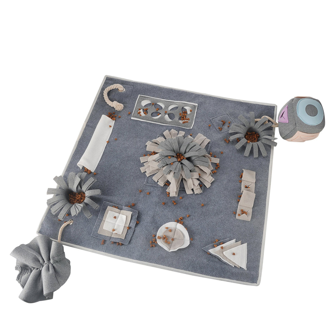 KFX-3322173 Dog Sniffing Pad for Slow Feeding and Mental Stimulation, Stress Relief Toy in Grey, Machine Washable