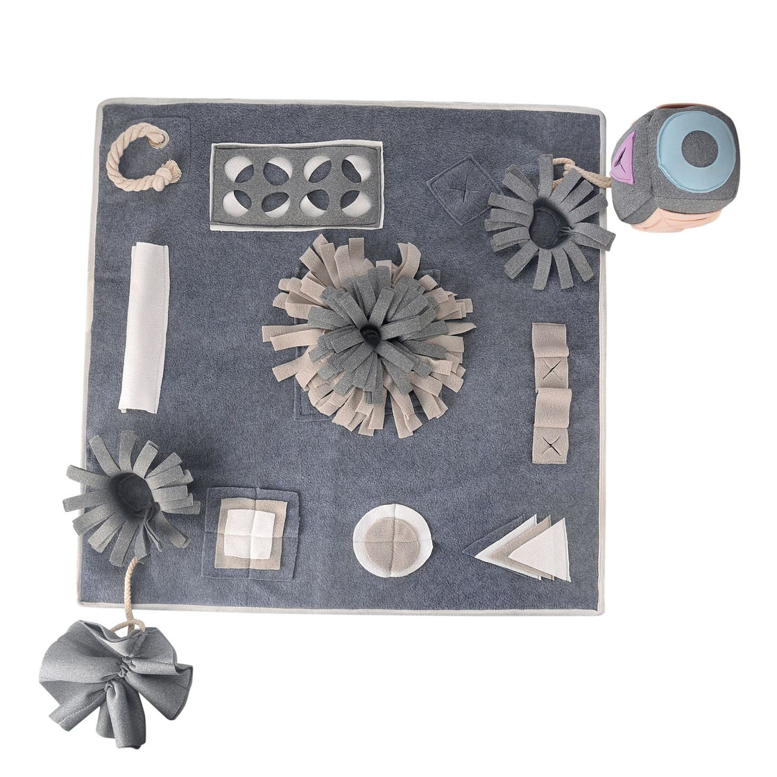 KFX-3322173 Dog Sniffing Pad for Slow Feeding and Mental Stimulation, Stress Relief Toy in Grey, Machine Washable