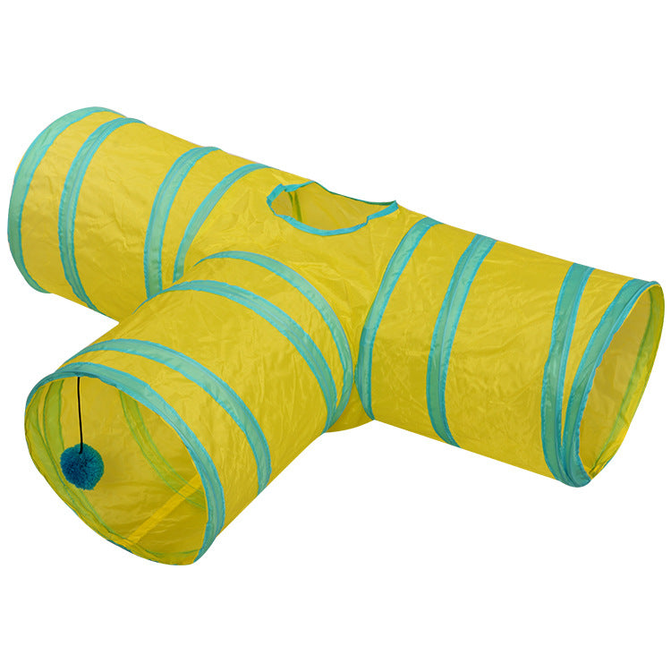 KFX-3336893 Foldable Multi-Channel Pet Tunnel for Cats and Dogs - Indoor Play Tent for Small Pets