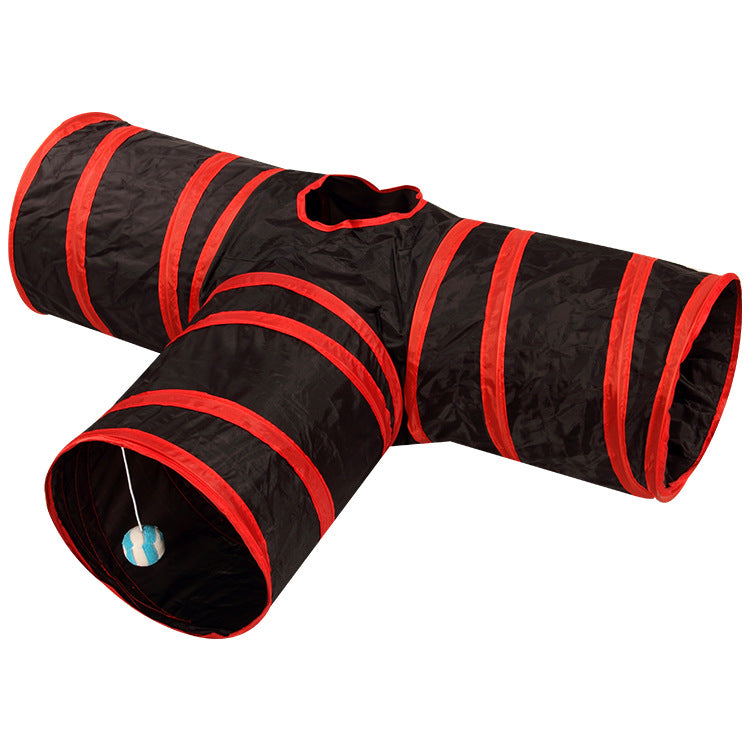 KFX-3336893 Foldable Multi-Channel Pet Tunnel for Cats and Dogs - Indoor Play Tent for Small Pets