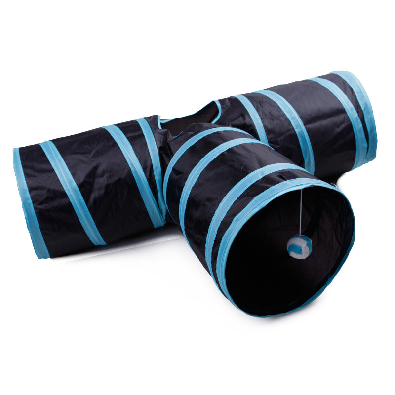 KFX-3336893 Foldable Multi-Channel Pet Tunnel for Cats and Dogs - Indoor Play Tent for Small Pets