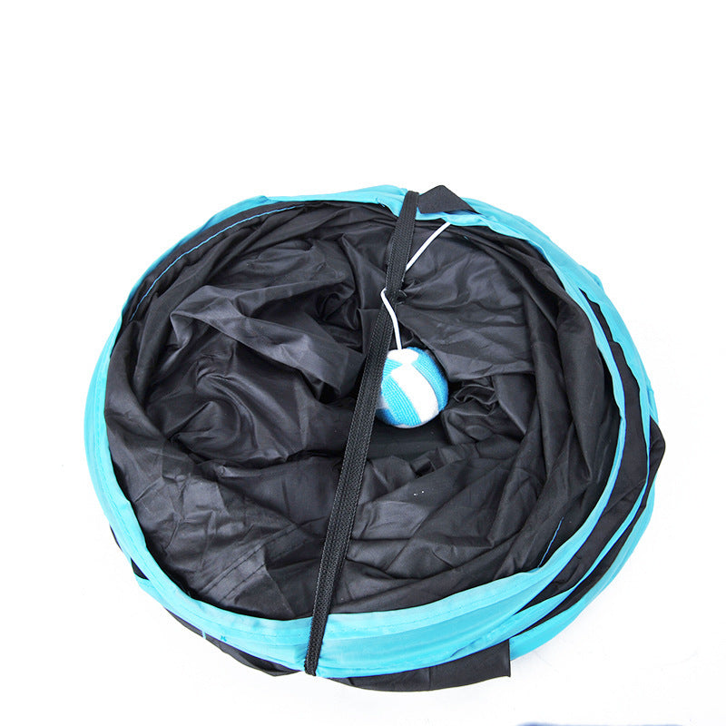 KFX-3926717 Foldable Pet Passage Toy for Cats and Small Dogs - Four-Way Design, Easy to Carry, Poly Fabric