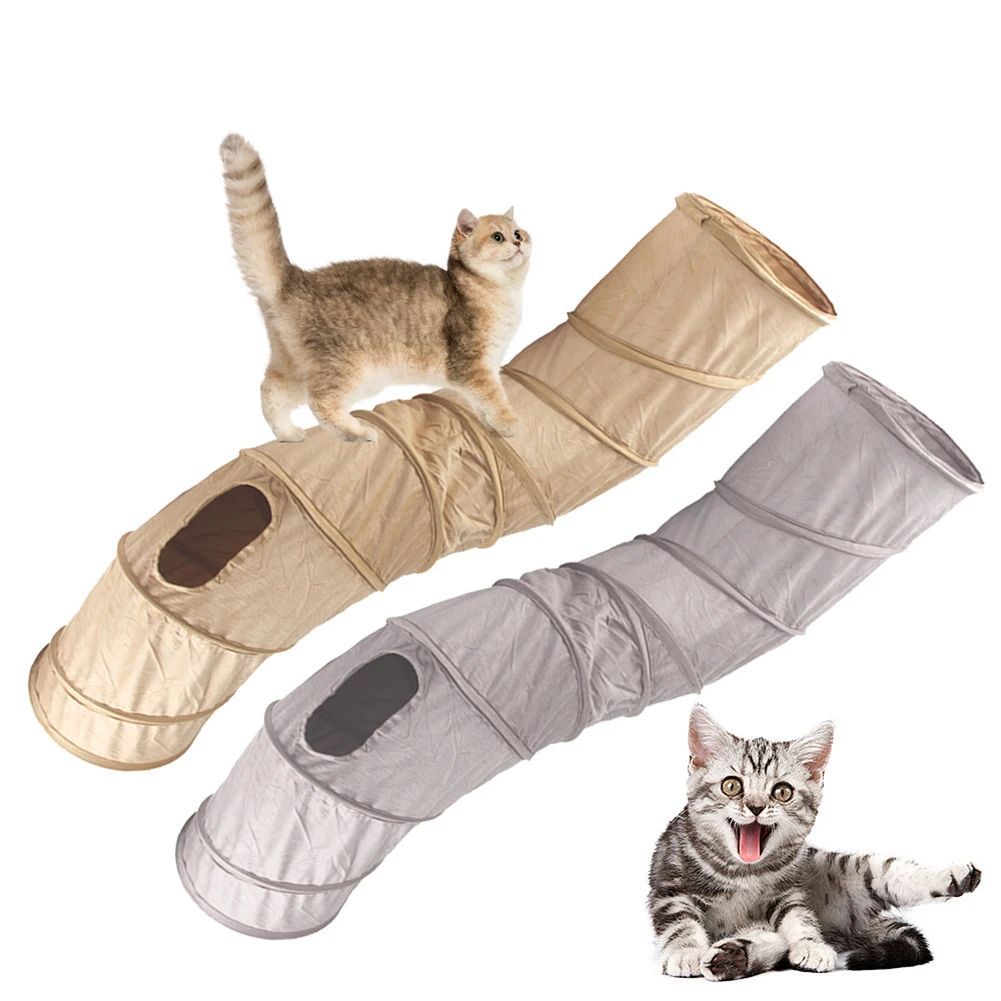KFX-4123325 Collapsible S-Shape Cat Tunnel and Play Tube for Indoor Cats, Small Pets, and Rabbits