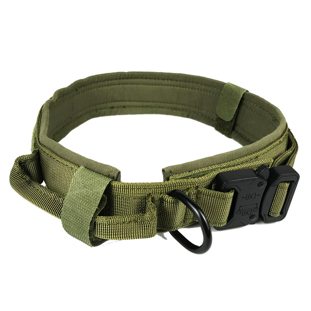 KFX-4862397 Durable Tactical Dog Collar with Velcro and Quick Release Buckle, Adjustable Nylon, Multiple Colors