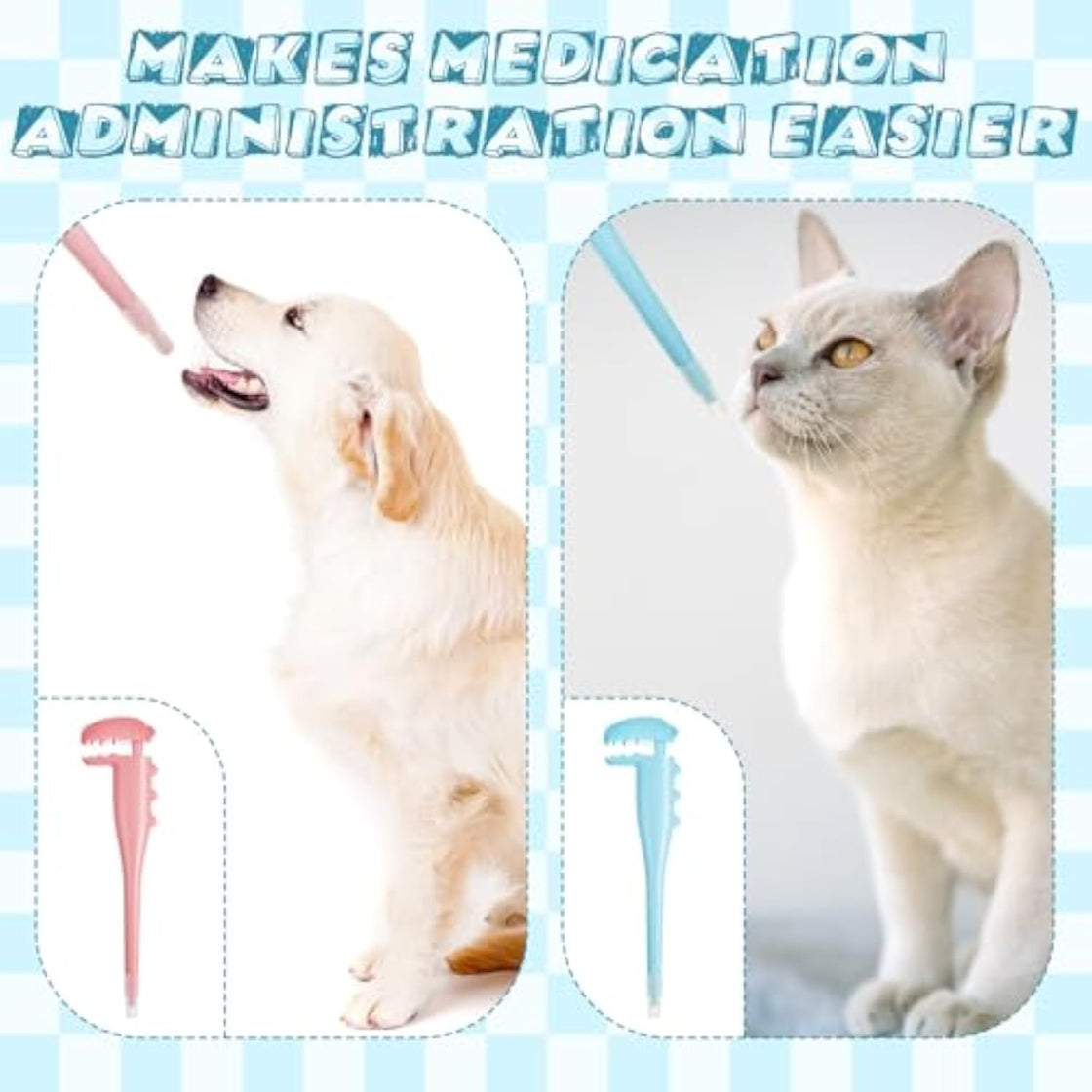 KFX-6882493 Pet Pill Shooter Dispenser for Cats and Dogs - 2 Pack Silicone Syringes with Soft Tip for Easy Medication Administration