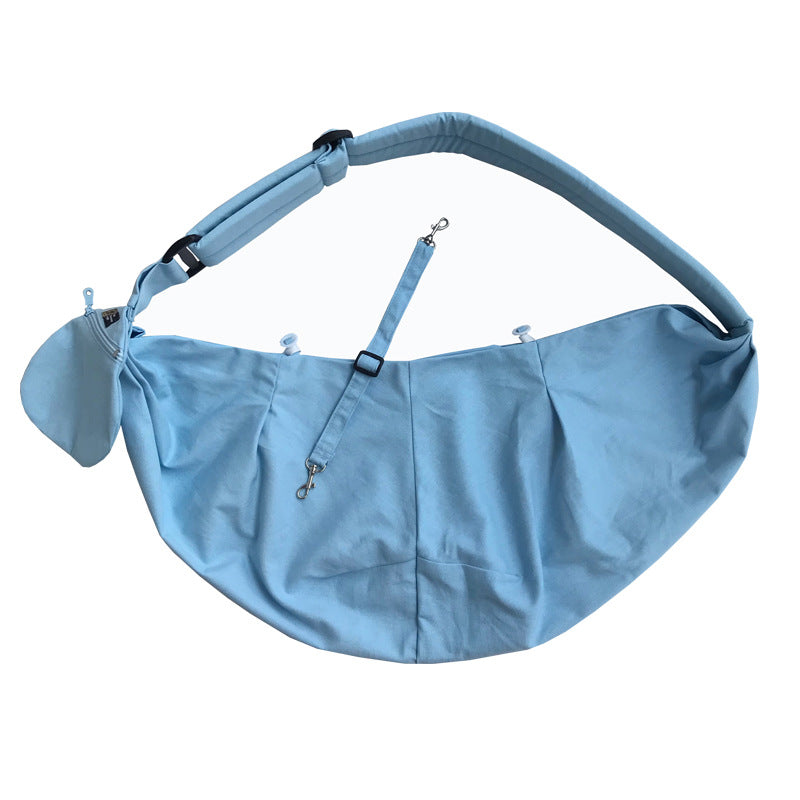 KFX-6888509 Foldable Portable Canvas Dog Food Bag and Outdoor Pet Backpack with Comfortable Shoulder Pad