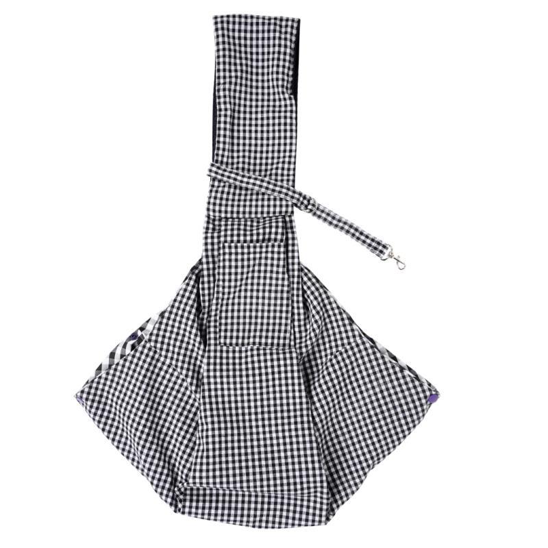 KFX-6921277 Foldable Portable Pet Backpack - Medium Soft Cotton Cat Carrier in Black and White or Red and Black Plaid