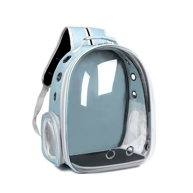 KFX-7052349 Transparent Panoramic Four Seasons Universal Pet Backpack with Side Opening - Breathable Design in Various Colors