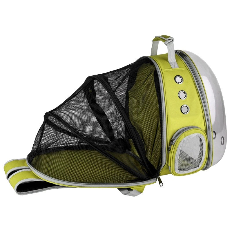 KFX-7085117 Breathable Transparent Cat Travel Backpack with Expansion for Pets Up to 12 kg