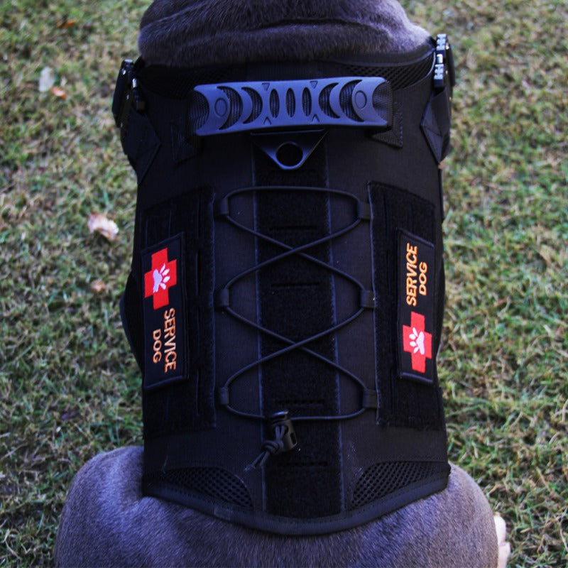 KFX-7393469 Tactical Dog Vest with Waterproof 1000D Nylon, Adjustable & Breathable Mesh, Molle System - Black/Brown