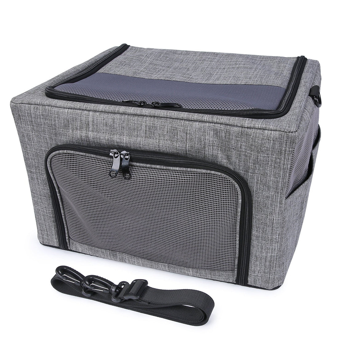 KFX-8035389 Breathable Foldable Portable One-Shoulder Pet Carry Bag in Gray