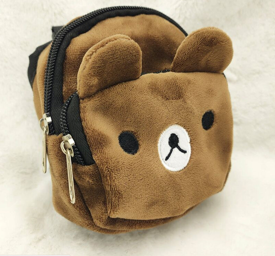 KFX-8231997 Adjustable Nylon Pet Backpack Harness for Small Dogs - Portable Cartoon Design with Snack Bag