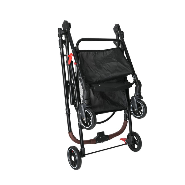 KFX-8264765 Foldable 4-Wheel Pet Stroller with 360° Rotating Wheels, Detachable Carrier, and Travel Bag for Small Dogs and Cats