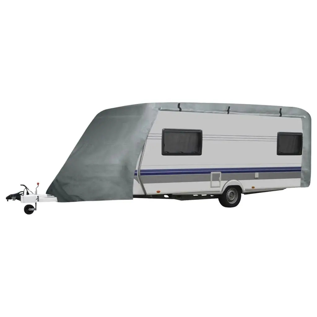 Gray Caravan Cover D0100HEXC9A Waterproof Rectangle for RVs 20'-23' with Side Zippers and Storage Bag