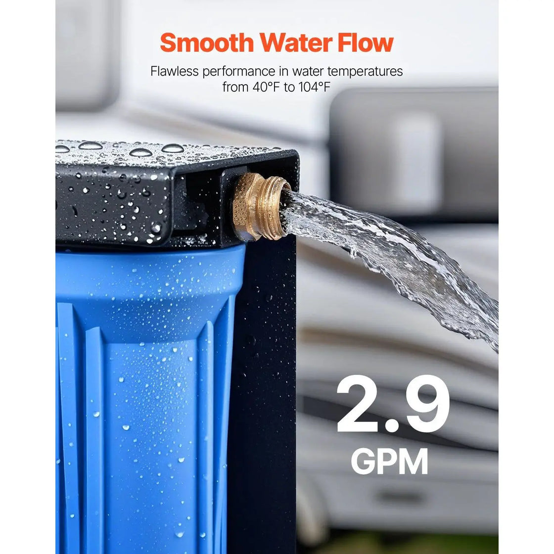 RV Water Filter System 2-Cartridge Model D0100X327CT for Campers and Outdoor Use