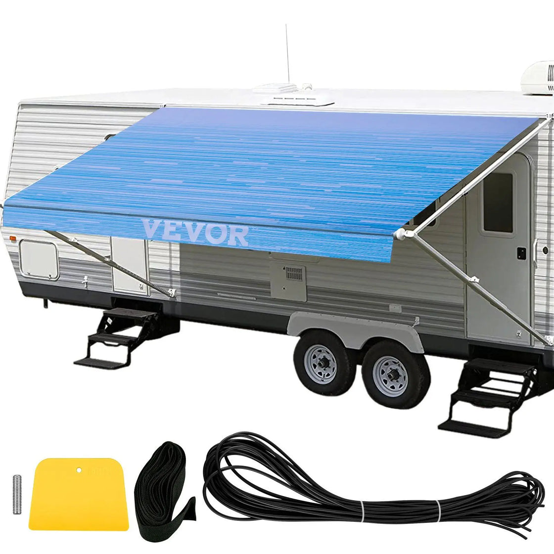 Durable 15oz Vinyl RV Awning 18" Canopy with Roller Tube for Manual Operation