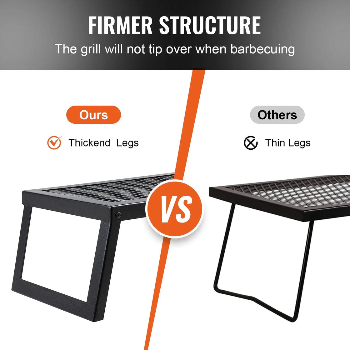 18 Inch Steel Folding Campfire Grill with Carrying Bag for Outdoor Cooking, Model D0100HAM70G