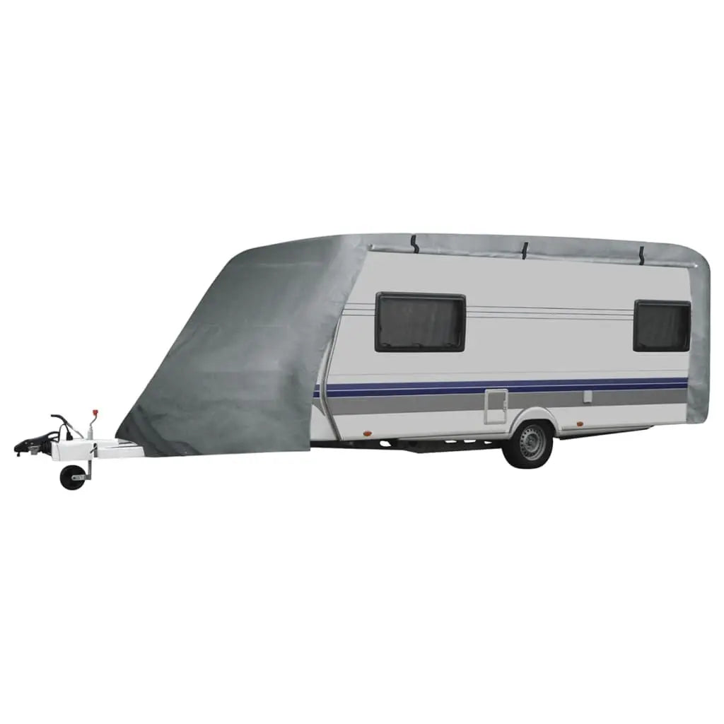 Gray Caravan Cover for RV Exterior, Waterproof Fabric, Side Mounted, Rectangle, Model D0100HEXCSY, Dimensions S 203.9" x 90.6" x 86.6