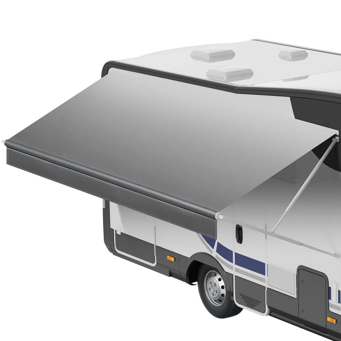 Heavy-Duty 18 oz Weatherproof Vinyl RV Awning Replacement Fabric, 17 ft Rollers, Gradient Gray, Model D0100XF9IAYD01027HC527