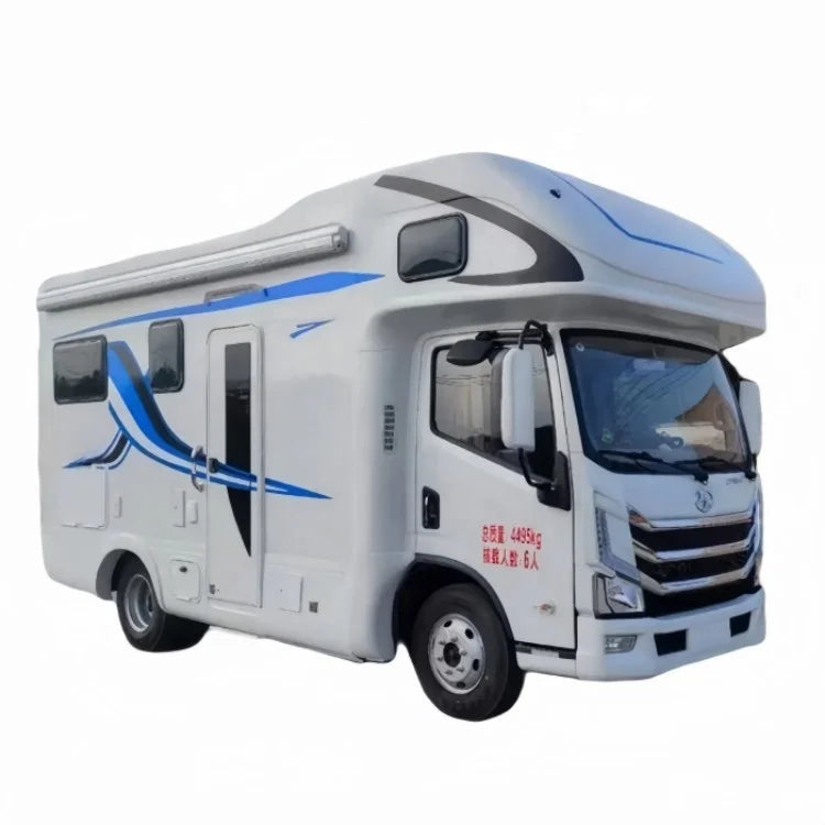 4x2 Mobile Motorhome Family Travel Caravan Recreational Vehicle, New, Diesel, Manual Transmission, Euro 3 Emission Standard, Dimensions: 7600x2500x3800 mm, Gross Vehicle Weight: 12000 kg