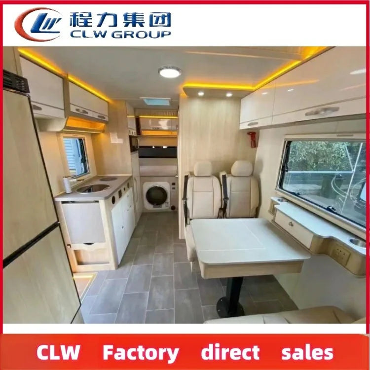 4x2 Mobile Motorhome Family Travel Caravan Recreational Vehicle, New, Diesel, Manual Transmission, Euro 3 Emission Standard, Dimensions: 7600x2500x3800 mm, Gross Vehicle Weight: 12000 kg
