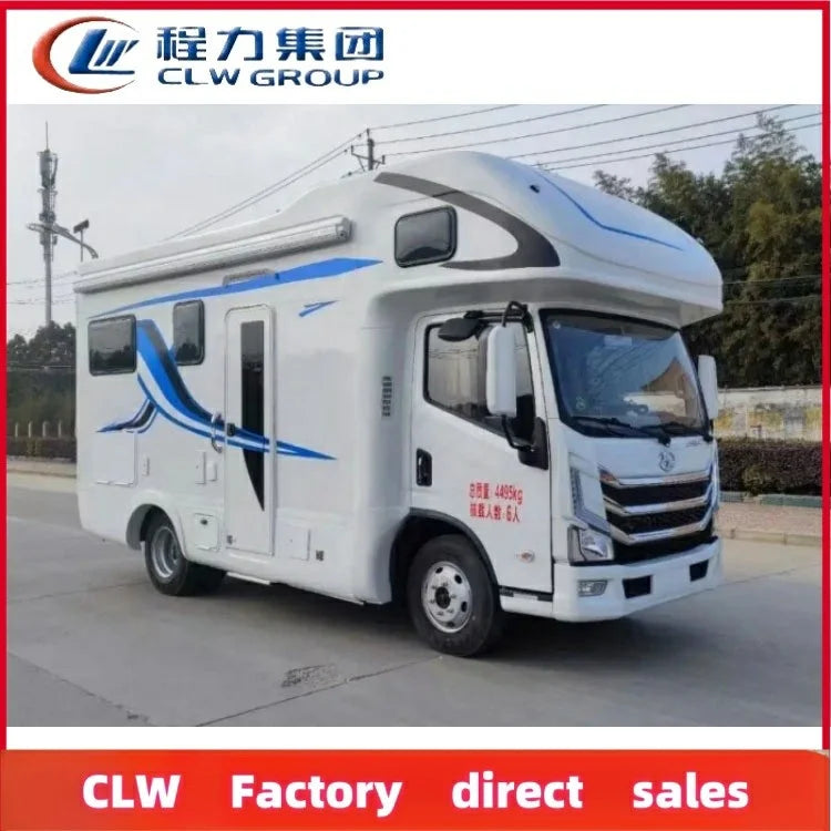 4x2 Mobile Motorhome Family Travel Caravan Recreational Vehicle, New, Diesel, Manual Transmission, Euro 3 Emission Standard, Dimensions: 7600x2500x3800 mm, Gross Vehicle Weight: 12000 kg