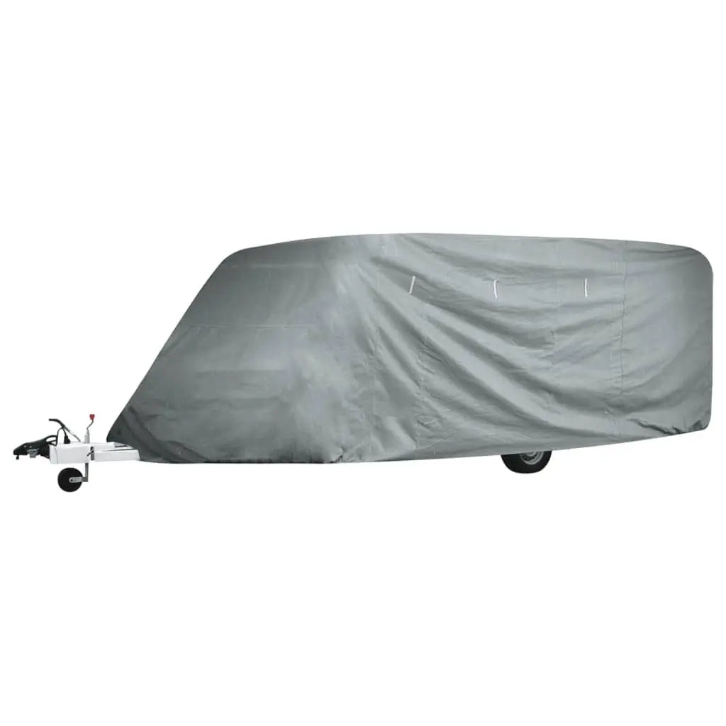 Gray Caravan Cover for RV Exterior, Waterproof Fabric, Side Mounted, Rectangle, Model D0100HEXCSY, Dimensions S 203.9" x 90.6" x 86.6