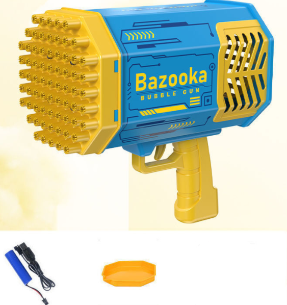 Automatic Bubble Blower with 69 Holes and Light for Kids